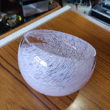 Vintage Caithness Glass Bowl – Light Pink with Angled Opening