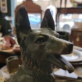 Vintage 1930s Art Deco Spelter German Shepherd Statue – Marble Base