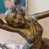 1920s Art Deco Exotic Dancer – Gilt Spelter Figure on Marble Base