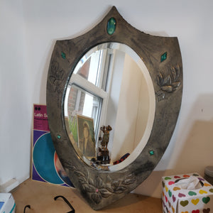 Glasgow School Arts and Crafts pewter mirror