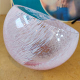 Vintage Caithness Glass Bowl – Light Pink with Angled Opening